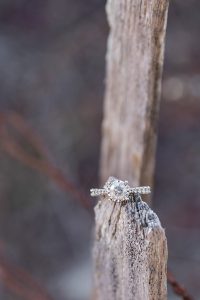 engagement ring with drift wood
