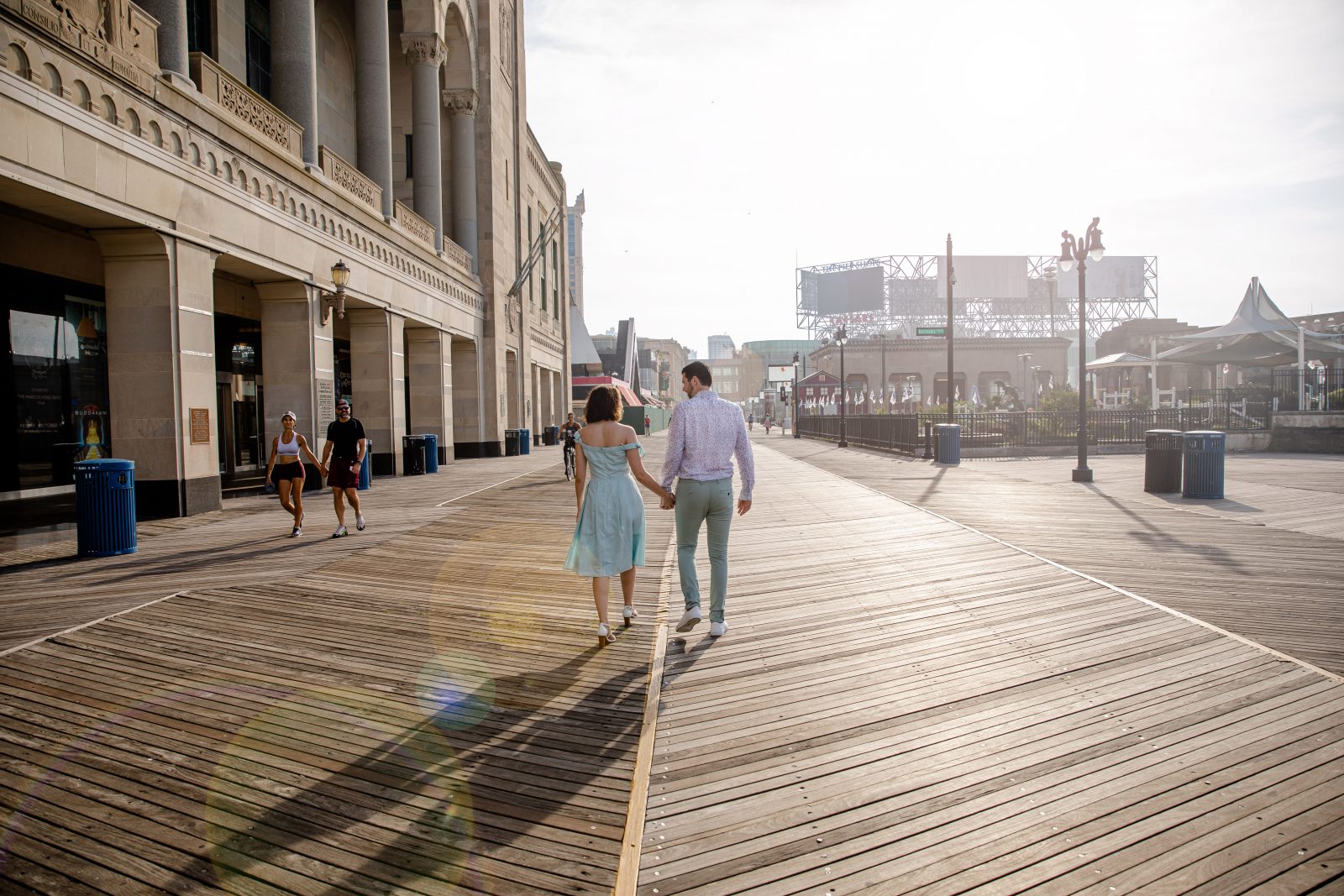 couple on boardwalk in atlantic city