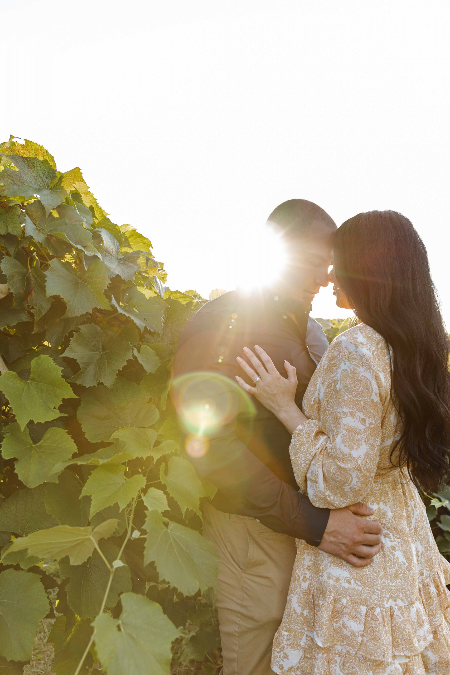sunset winery engagement session