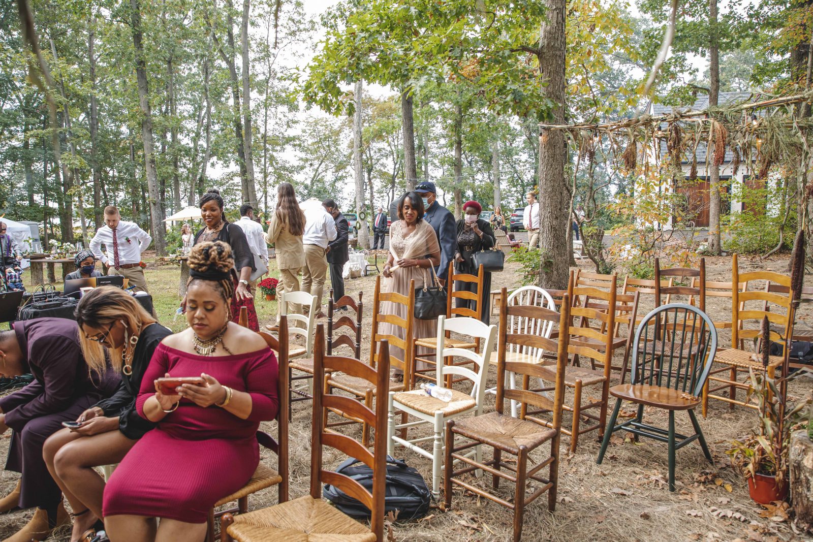 people sitting at the wedding