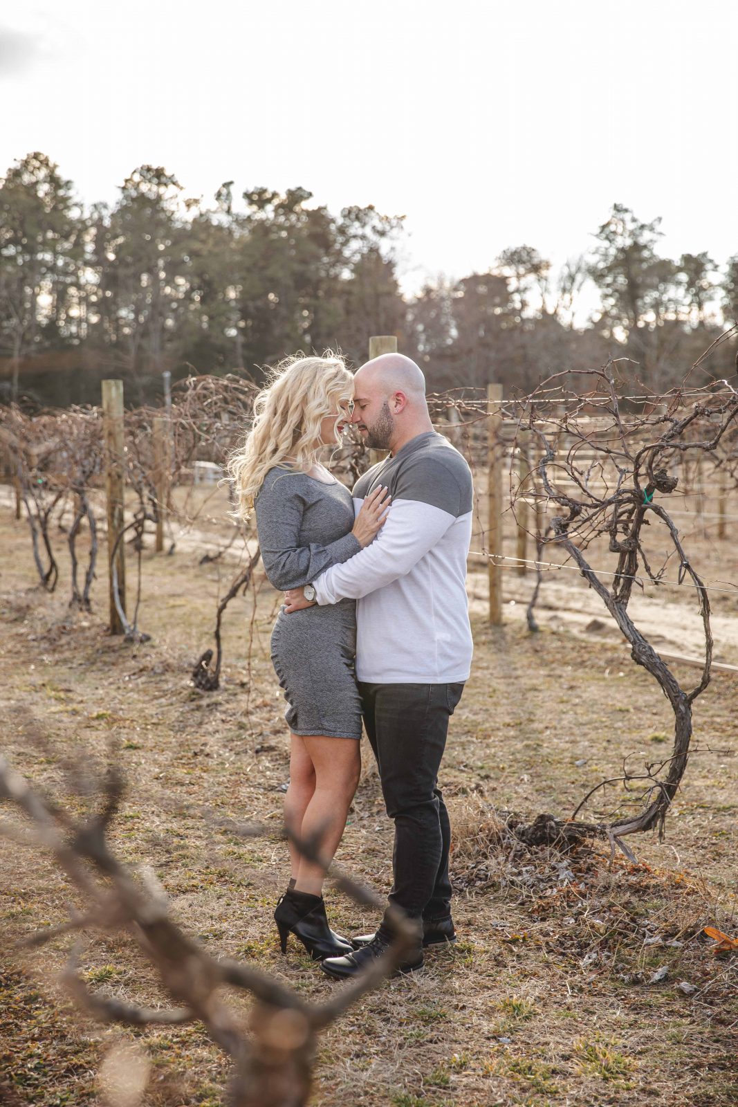 romantic winery engagement session