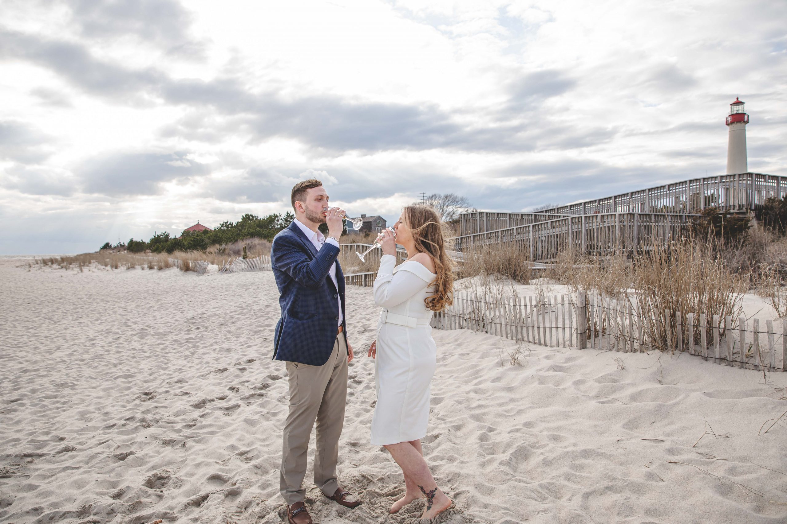 celebrating engagement in cape may