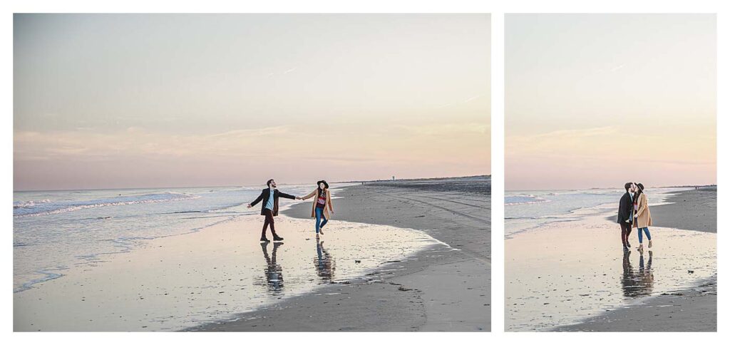 couple dancing in ocean Avalon Beach Engagement Session