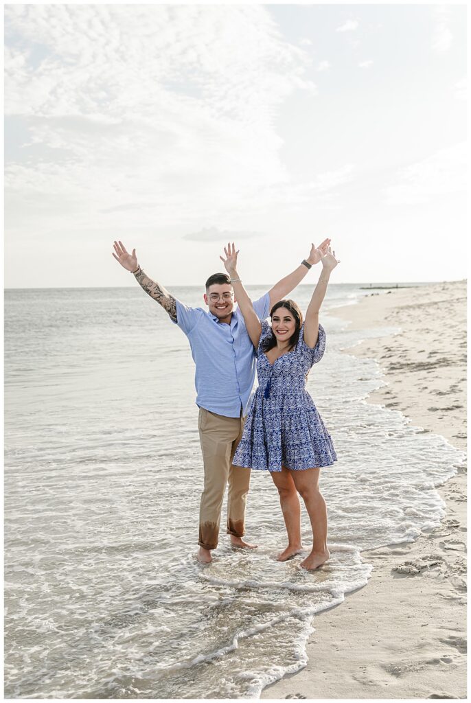 couple excited about proposal on cape may beach