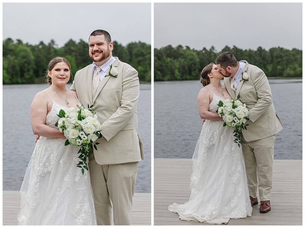 wedding couple at swan lake resort