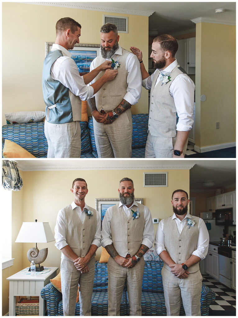 groom and groomsmen flanders hotel