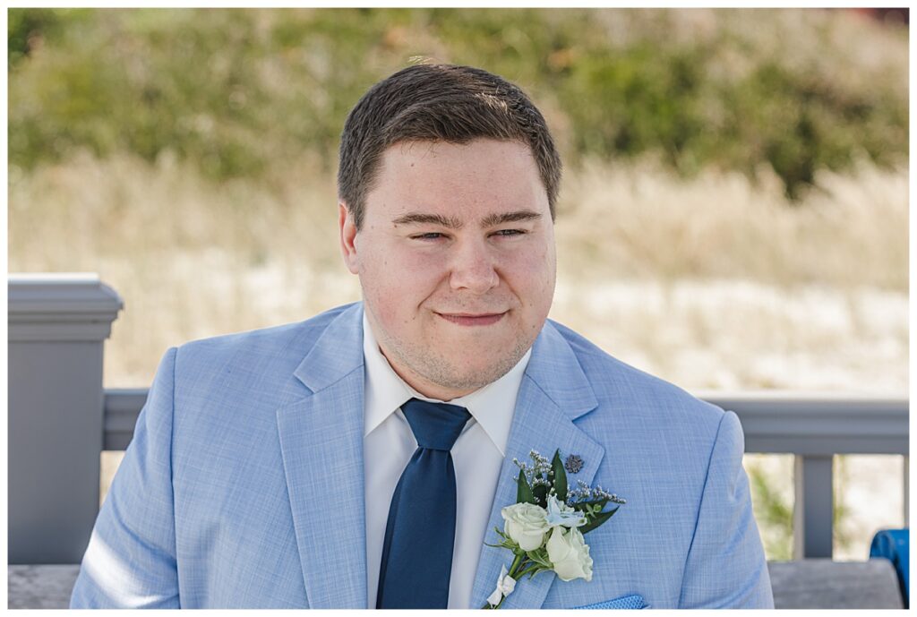Close up of Zach on his wedding day