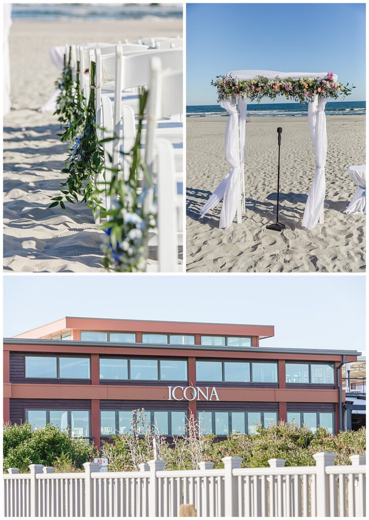 Ceremony details for Lauren and Zach's beach wedding at the ICONA windrift in Avalon nj