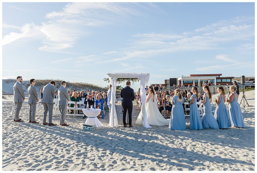 A view of the ceremony from the front so that you can see the guests faces