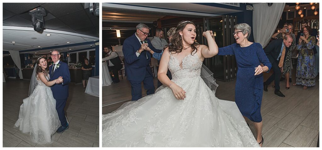 Lauren dancing with her grandparents during her south jersey wedding reception