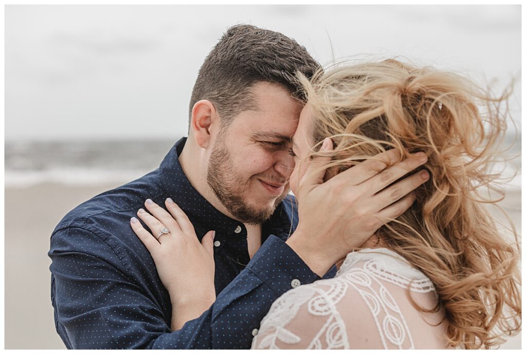 engagement session on beach in ocean city
