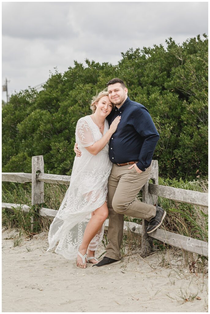 engagement session on beach in ocean city