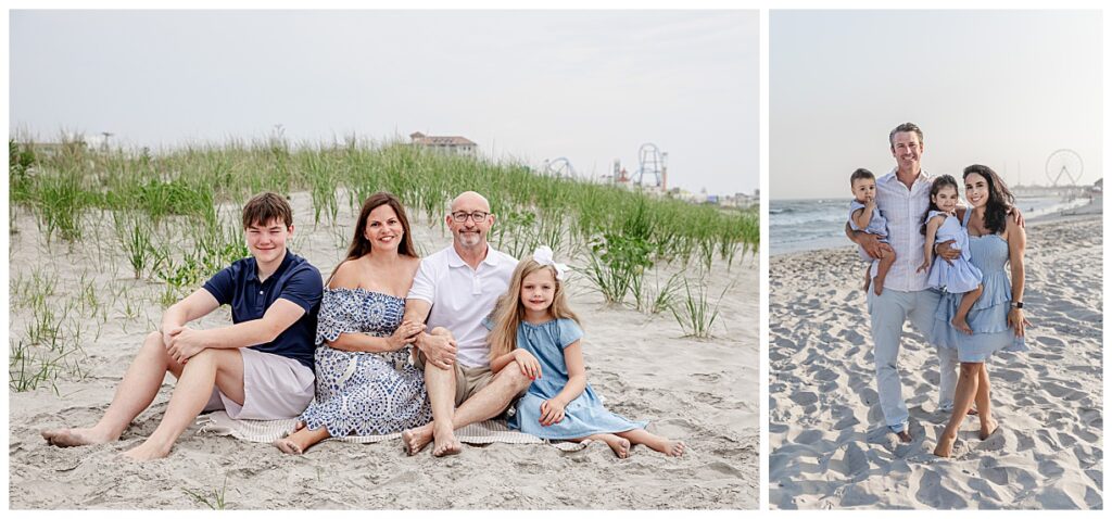 family sitting on beach in Ocean city NJ for their family session