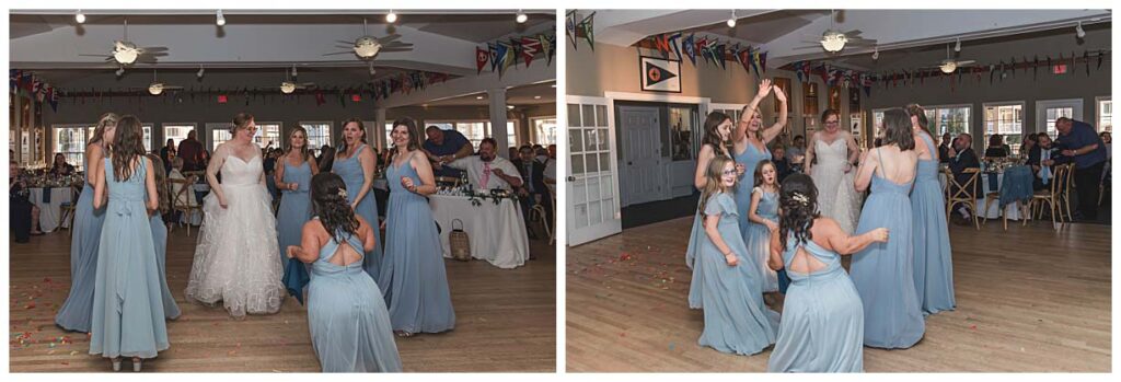 dancing at reception at Brant beach yacht club