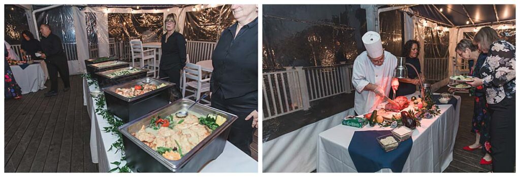 reception food at Brant beach yacht club