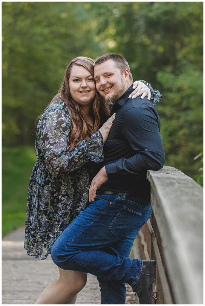 engaged couple at mercer county park for their engagement session