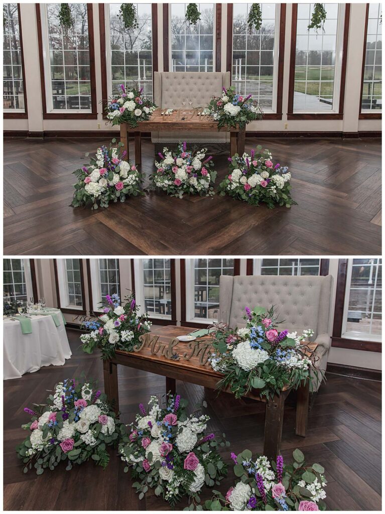 sweetheart table at reception
