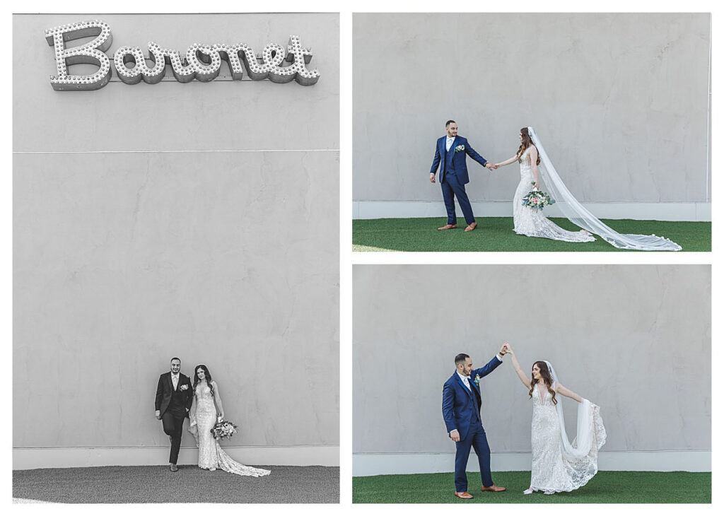 roof top photos of bride and groom at the asbury hotel