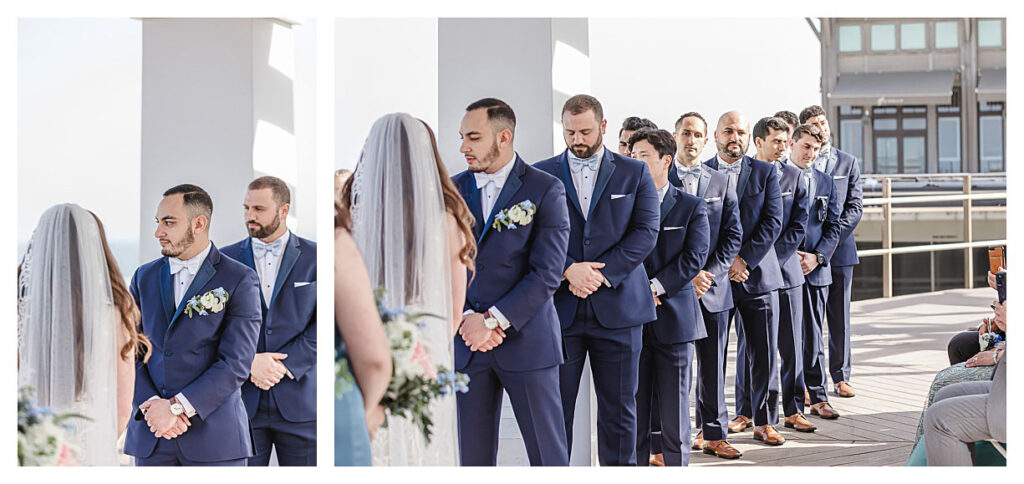 groomsmen during ceremony