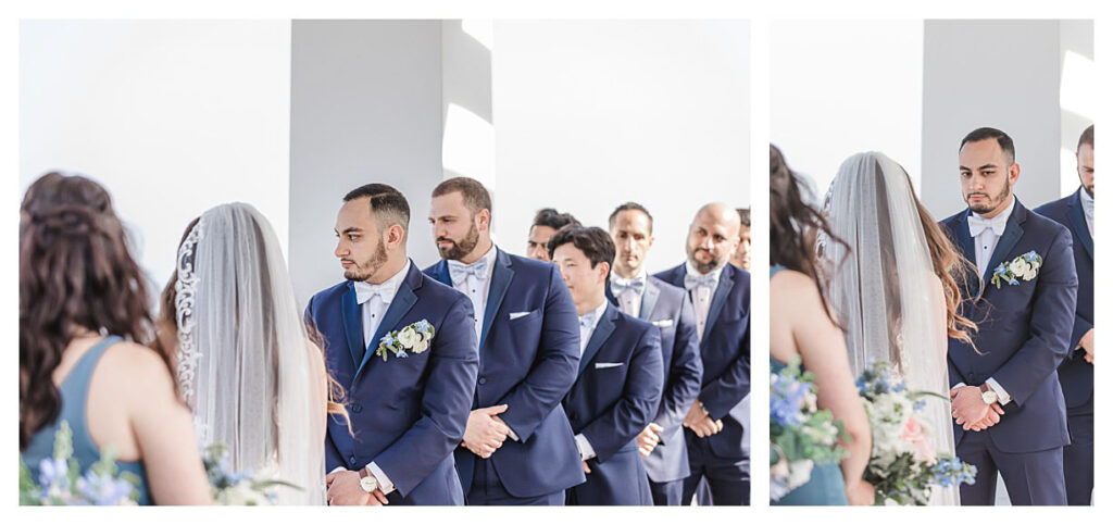 groom during ceremony at mcloones pier house