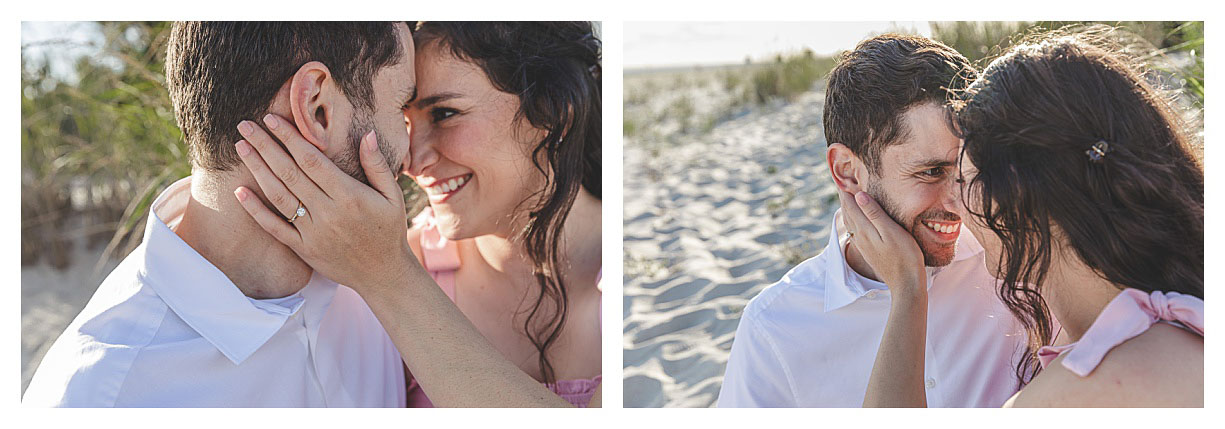 Couple looking at each other on the beach in cape may