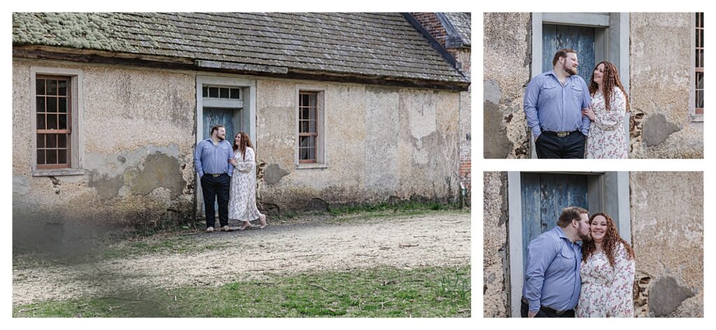 couple looking at each other while getting their photos taken