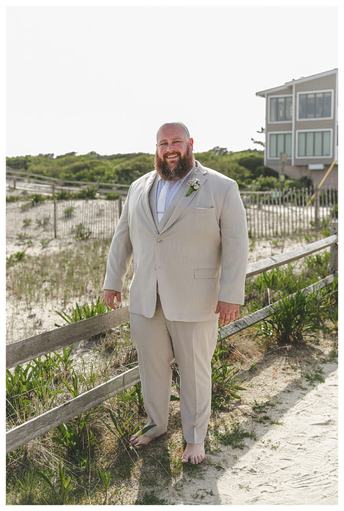 groom on beach in ocean city nj