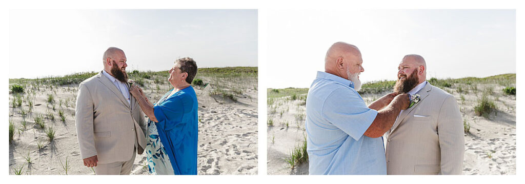 groom with mom and dad