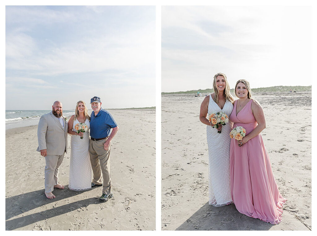 bride with family on her wedding day in OCNJ