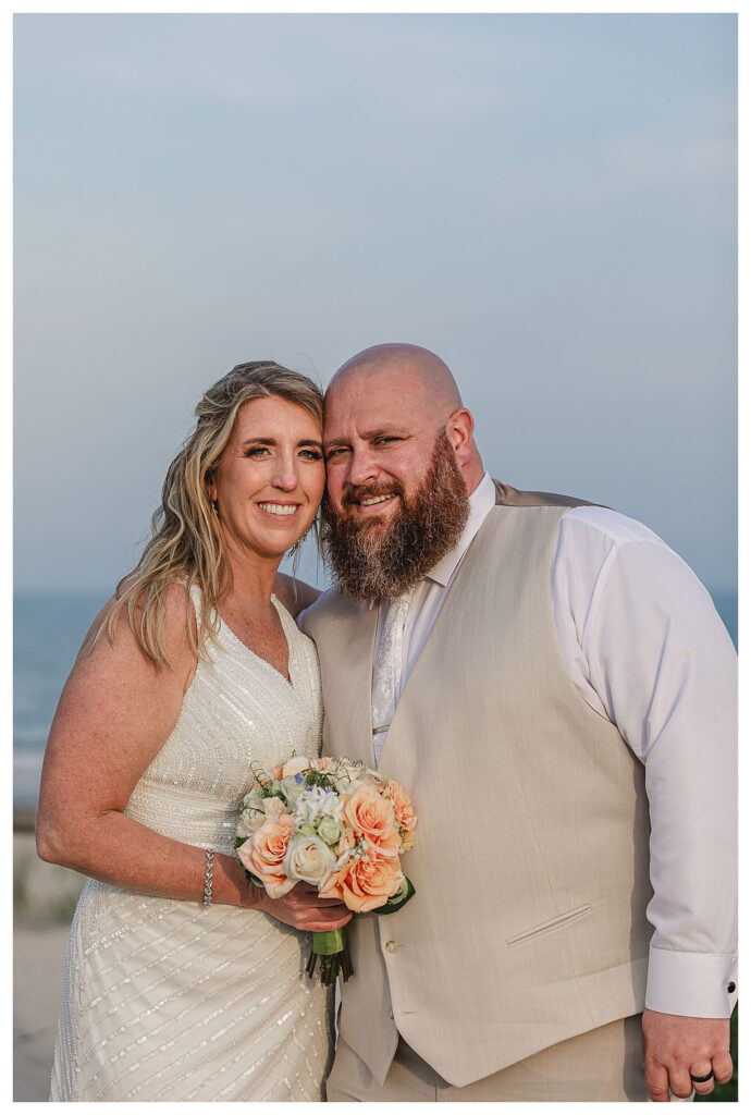 wedding couple on their wedding day in ocean city nj