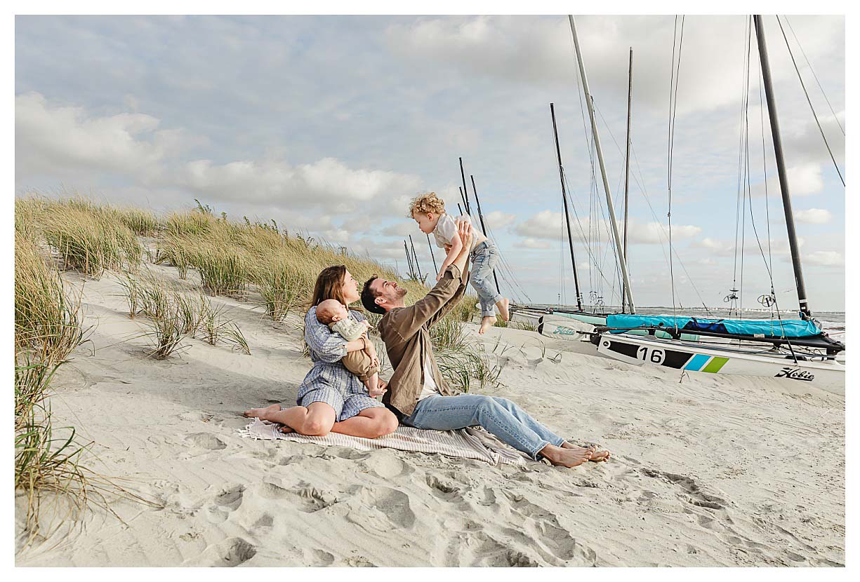 Ocean City NJ family photographer capturing beach session at sunset