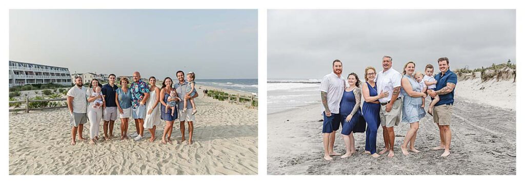 families on the beach in south jersey for their family beach session