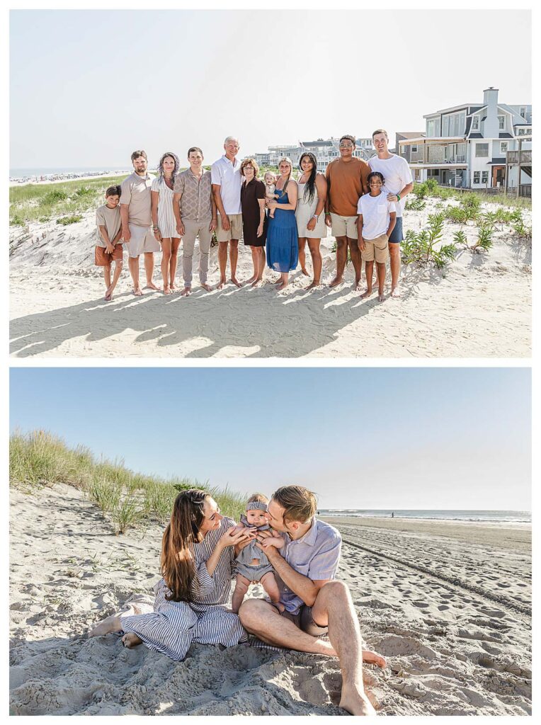 families getting their photos taken on the beaches in south jersey