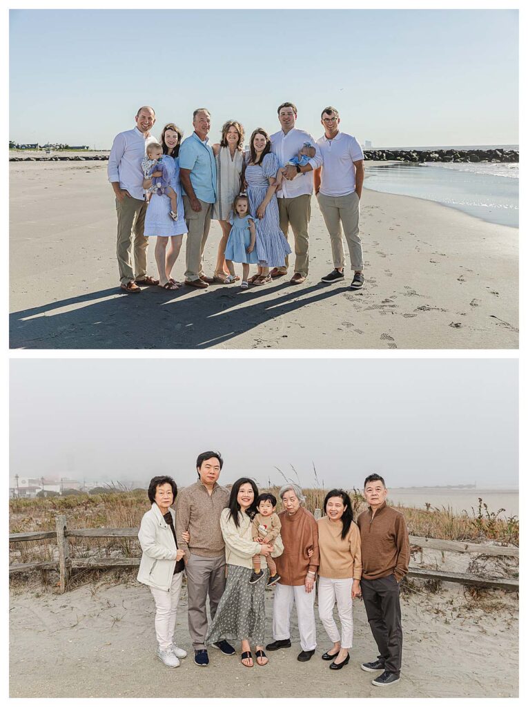 families on beach 