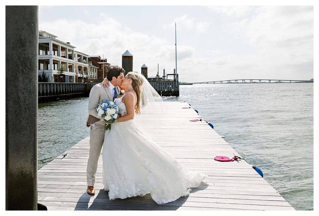 Ocean City NJ wedding photographer capturing beach wedding at sunset
