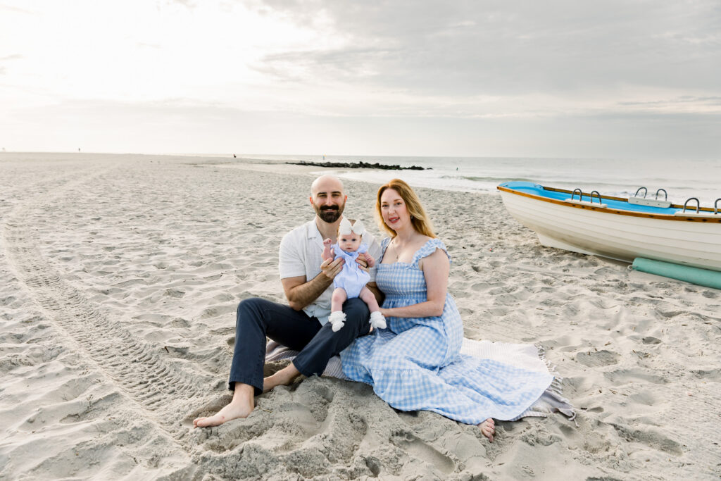 Cape May NJ family session on the beach at sunset