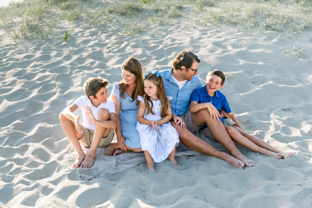Cape May NJ family session on the beach at sunset