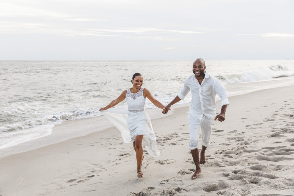 Cape May NJ wedding on the beach at sunset