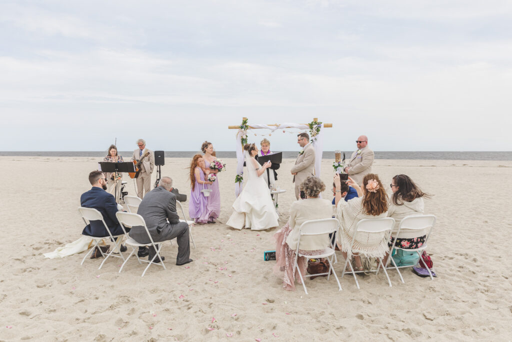 Cape May NJ wedding on the beach with ocean view